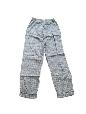 Comfort Zone Vintage Men’s Plaid Fleece Pajama Pants Size Small Blue White